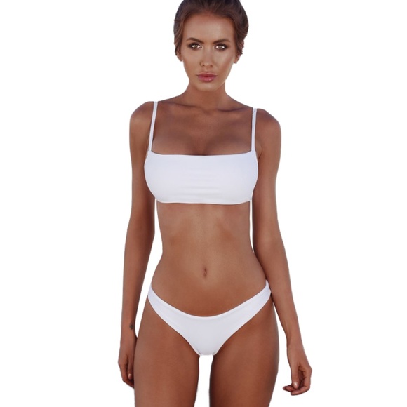 LAST 1! NWT Cheeky Bandeau Top Bikini in White XXL - Picture 4 of 4
